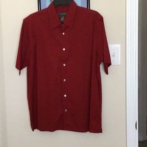 Short sleeves polo shirt in red/maroon color. Large size stretch classic